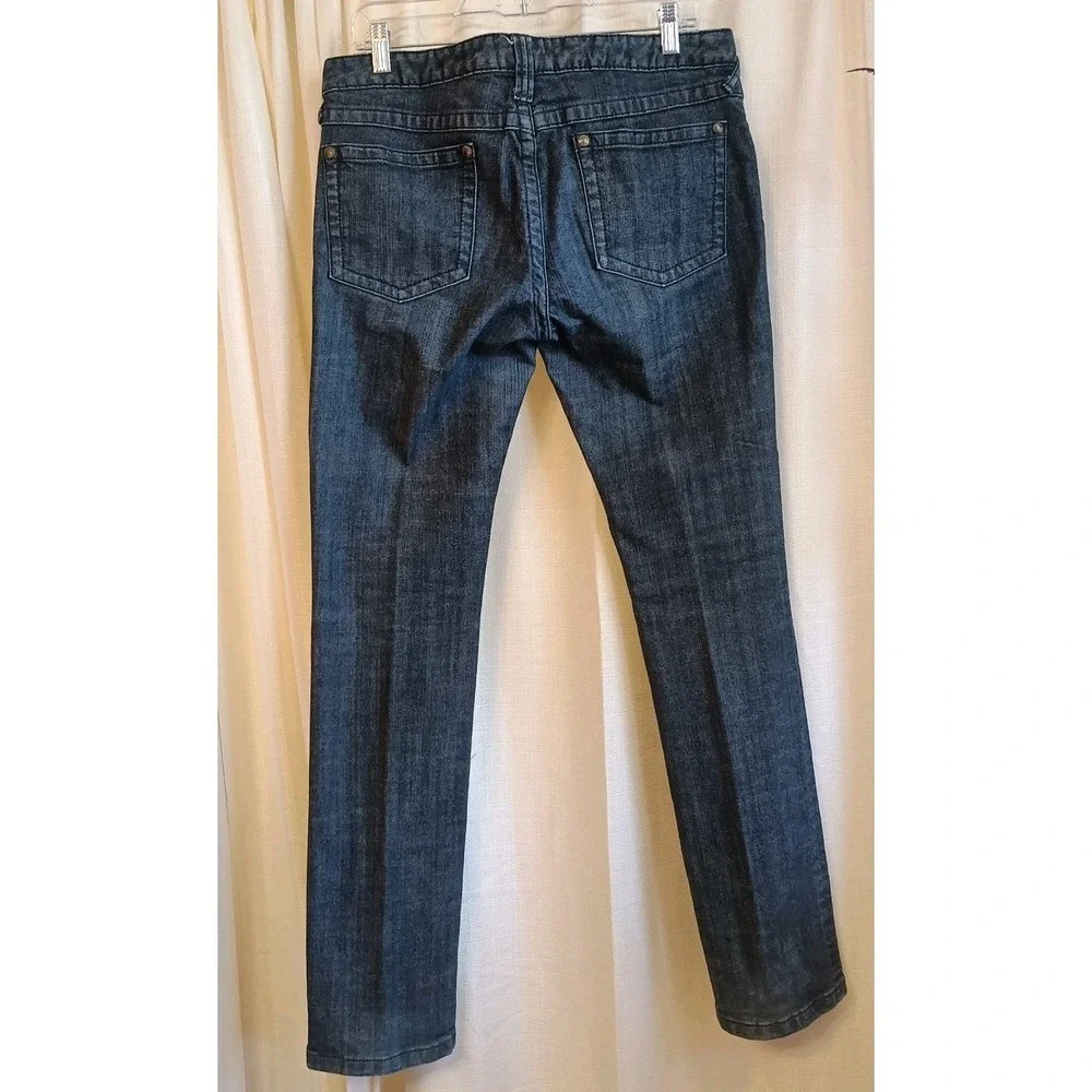 Free People Womens 31 Dark Wash Straight‎ Leg Denim Jeans Mid Rise Vtg Casual